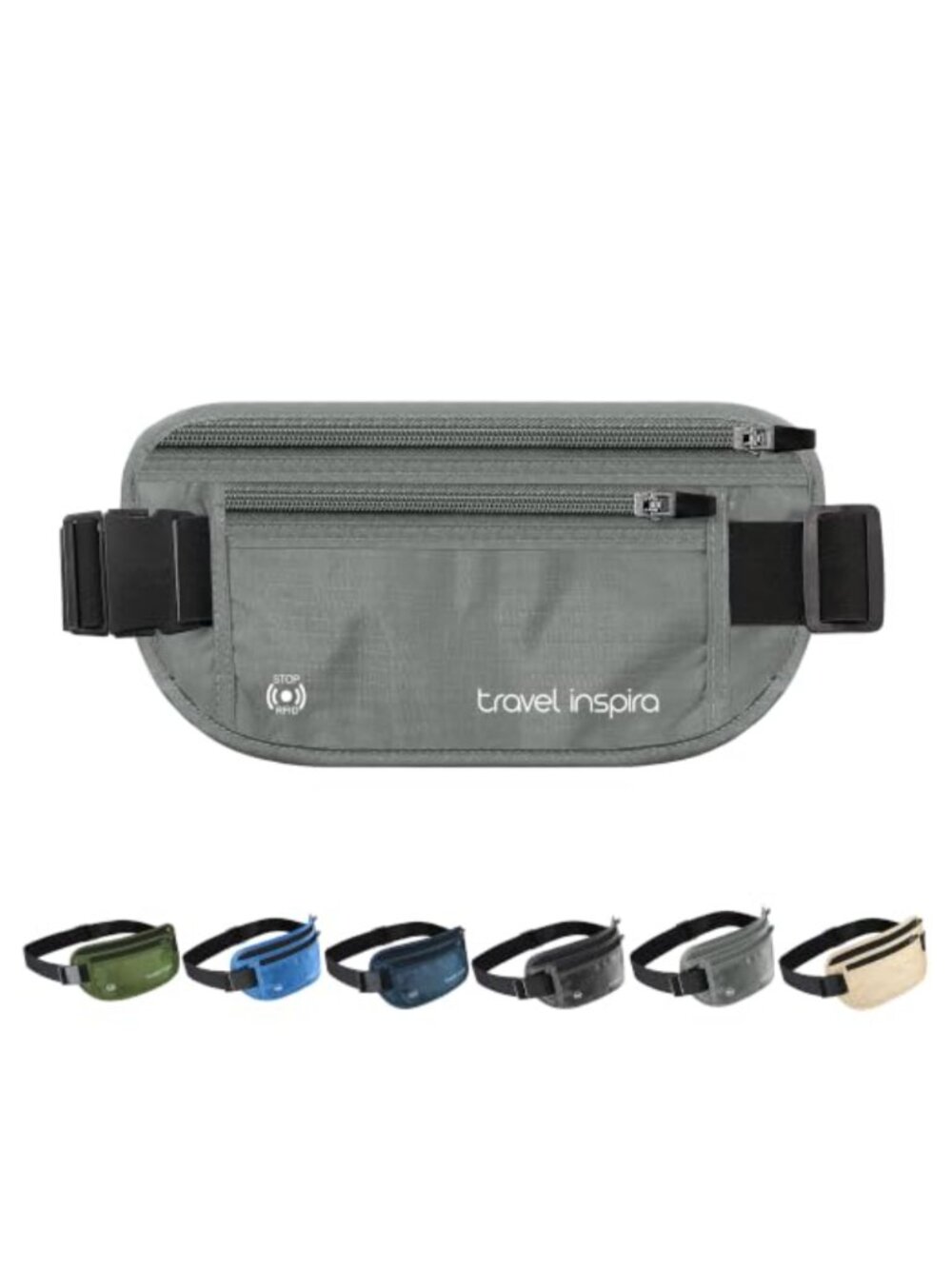 RFID Blocking Money Belt Hidden Travel Wallet Anti-Theft Passport Holder